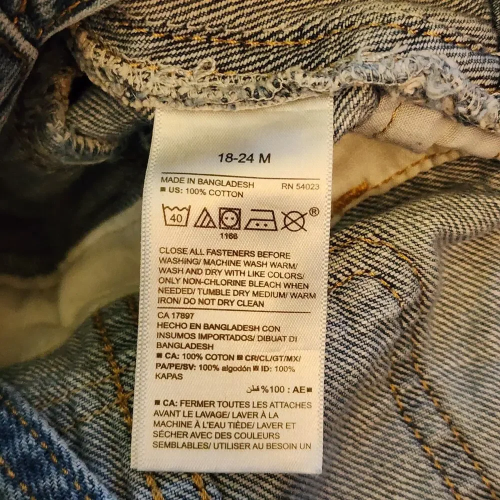 2 Pc Lot Baby Girls Bib Overalls Size 24 Months Blue Denim